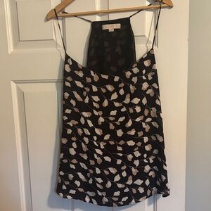 LOFT Black and Cream Leaf Print Cami